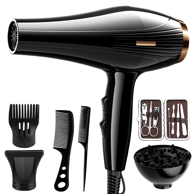 Hair Dryer Home Use Large and Small Power Electric Hair Dryer Hot and Cold Constant Temperature Hair Dryer CylinderBlack