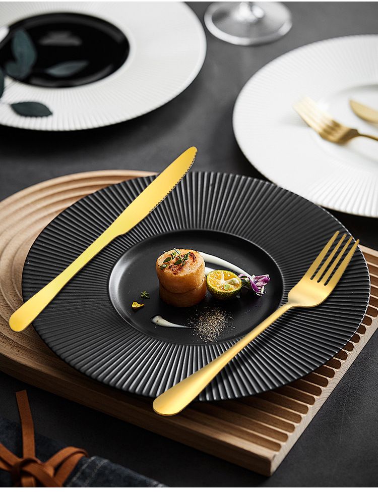 Stainless steel knife, fork and spoon 1010 tableware set hotel restaurant steak knife dessert spoon 24 pieces gift box