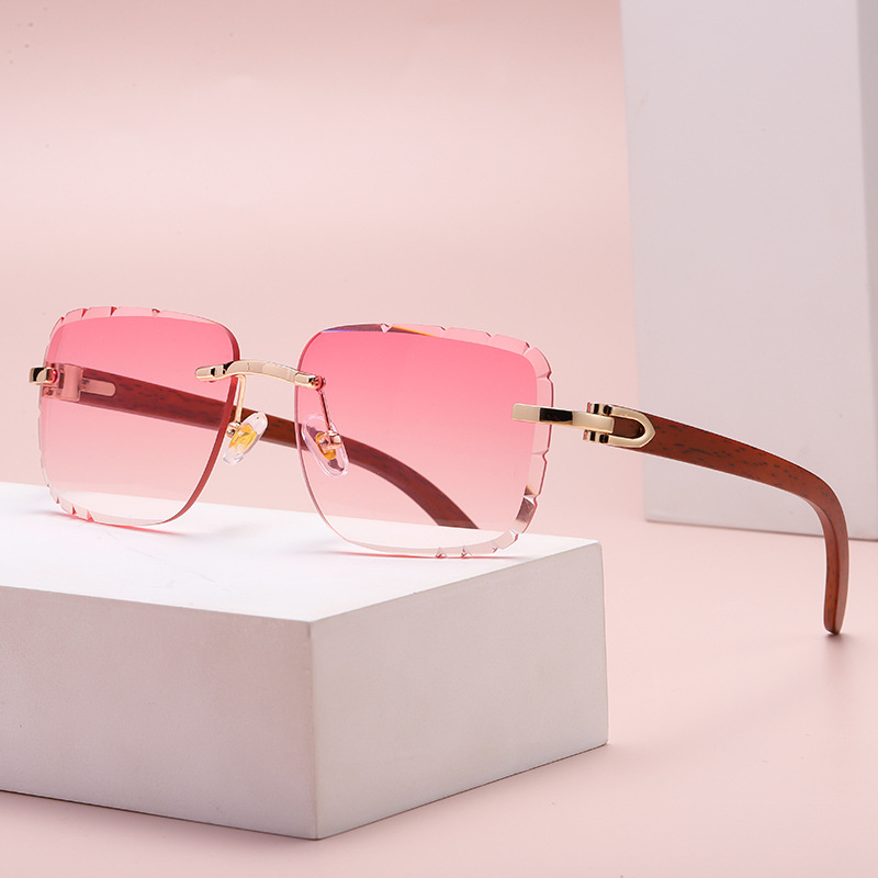 50913 Women's New Fashion Square Frame Sunglasses Borderless Trimmed Sunglasses