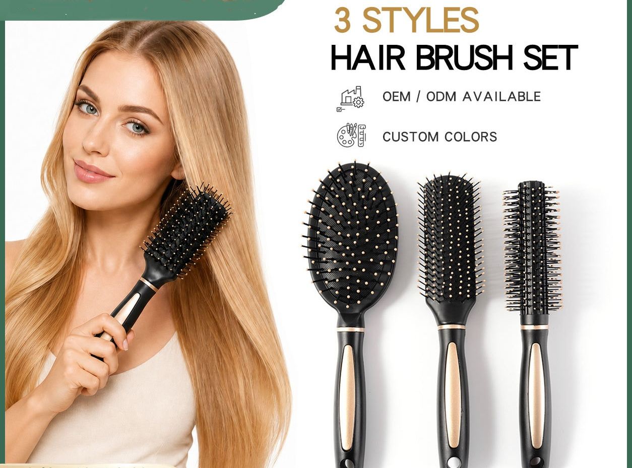 Plastic Round Air Cushion Hair Brush, Anti-static Styling Massage Comb, Smooth Detangling Hair Brush for Household Daily Use