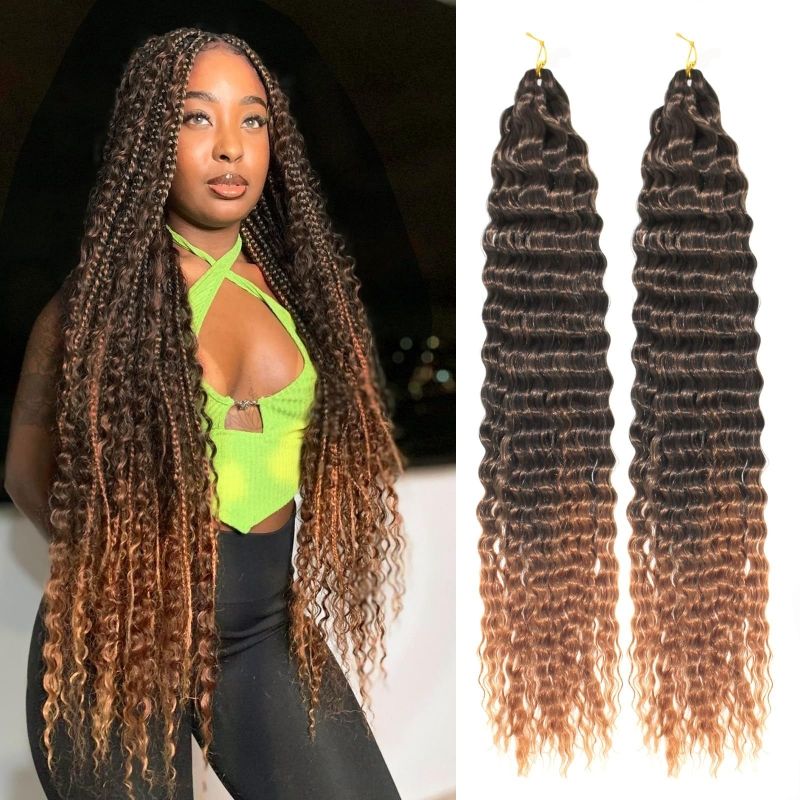 Deep Wave Twist Large curved long curly hair crochet winding, synthetic wigs CRRSHOP 24 "30 pieces 100g wigcolor # 04 24 inches
