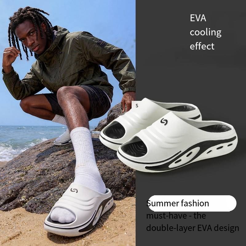 2026 New Men Sports Slippers, Removable Sole EVA Thick Sole Slides, Summer Breathable Non Slip Wear Resistant Casual Sandals, Fashion Versatile Outdoor Indoor Comfortable Walking Slippers for Men
