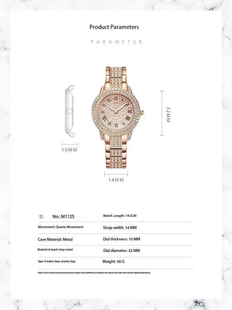 Spicy Girl Sweet Wind Watch Women's Niche High End Feeling Starry Sky Quartz Watch Student Full Diamond Women's Watch Valentine's Day Gift