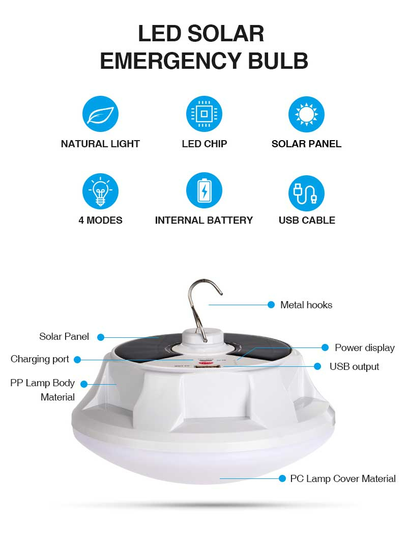 Glory lights Portable USB Rechargeable Remote Control Solar Charge Lantern LED Bulb Lamp Power Off Emergency Night Light Outdoor Camping Tent