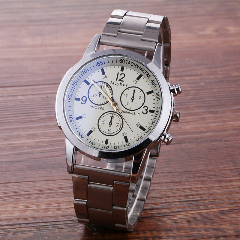 28040# Mens Watches Fashion Casual Chronograph Business Dress Quartz Stainless Steel Wrist Watch