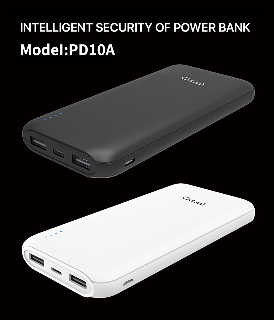 IPRO PD10A Charger Power Bank 10000mAh External Battery Pack Dual Output Port with LED Status Portable Charger Powerbank For Samsung Xiaomi mi Mobile Phone