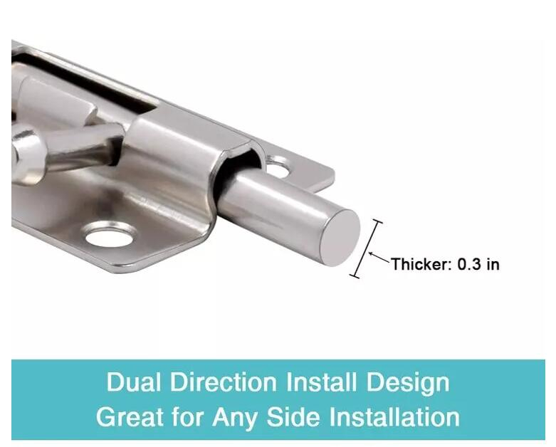WELLHOME 2PCS door construction hardware stainless stee l304 insert window & door flush bolt door bolt