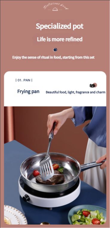 15-piece Stainless steel pot set thick composite bottom silver Cooking Pots frying pan soup pot milk pot spoon soup spoon stir fry spoon cookware set