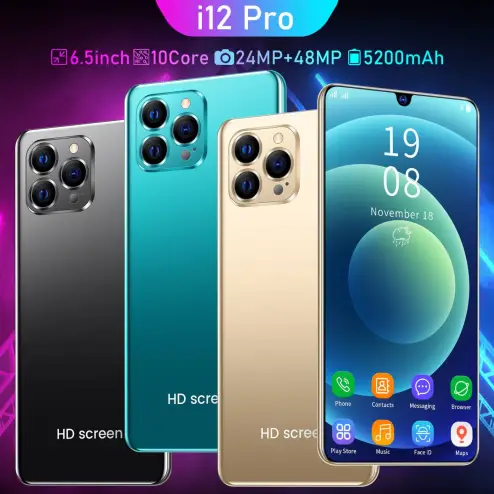 2022 Smartphone Android Phone I12 Pro Smartphone Deca Core 6.1