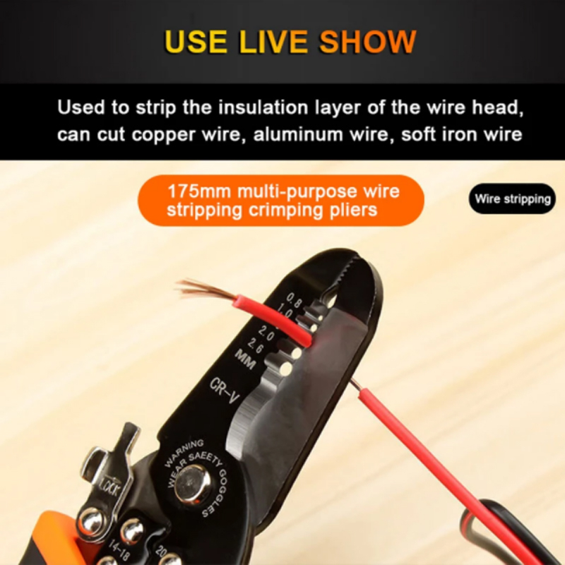 Tools power 175mm wire stripping pliers wire cutting pliers multi-function ring crimping pliers electrician stripping wire stripping pliers tool