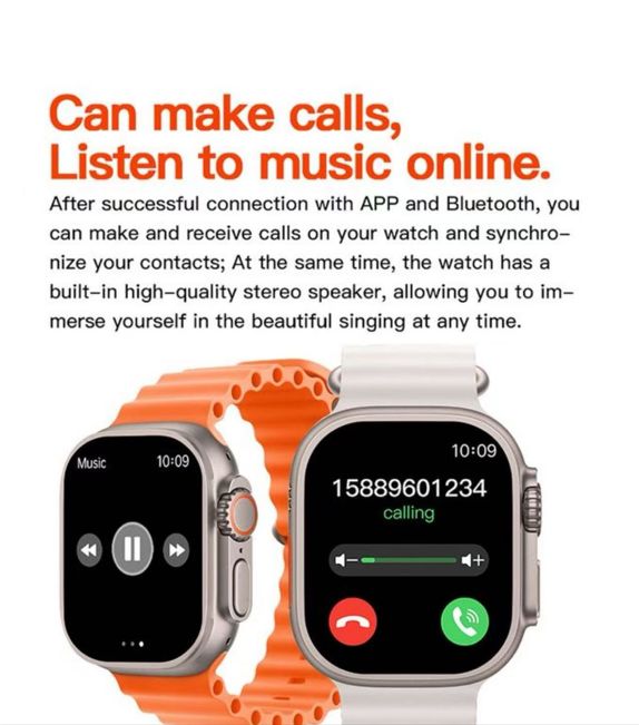 Series 10 Ultra 2 7+1 Set Smartwatch with a 2.19-inch Infinite Display. It supports Bluetooth calling and music playback, and also has functions such as heart rate and blood oxygen detection, as well as sports data detection. It is a multi-functional smartwatch.
