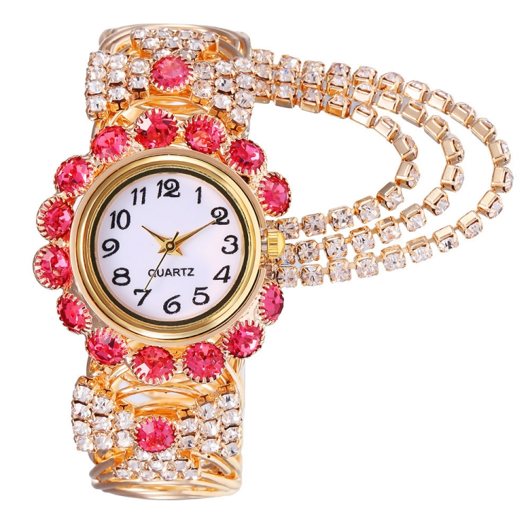 Wrist watch female jewelry Fashion trend lady watch Diamond insert number quartz Bracelet watch CRRSHOP women fashion trend present