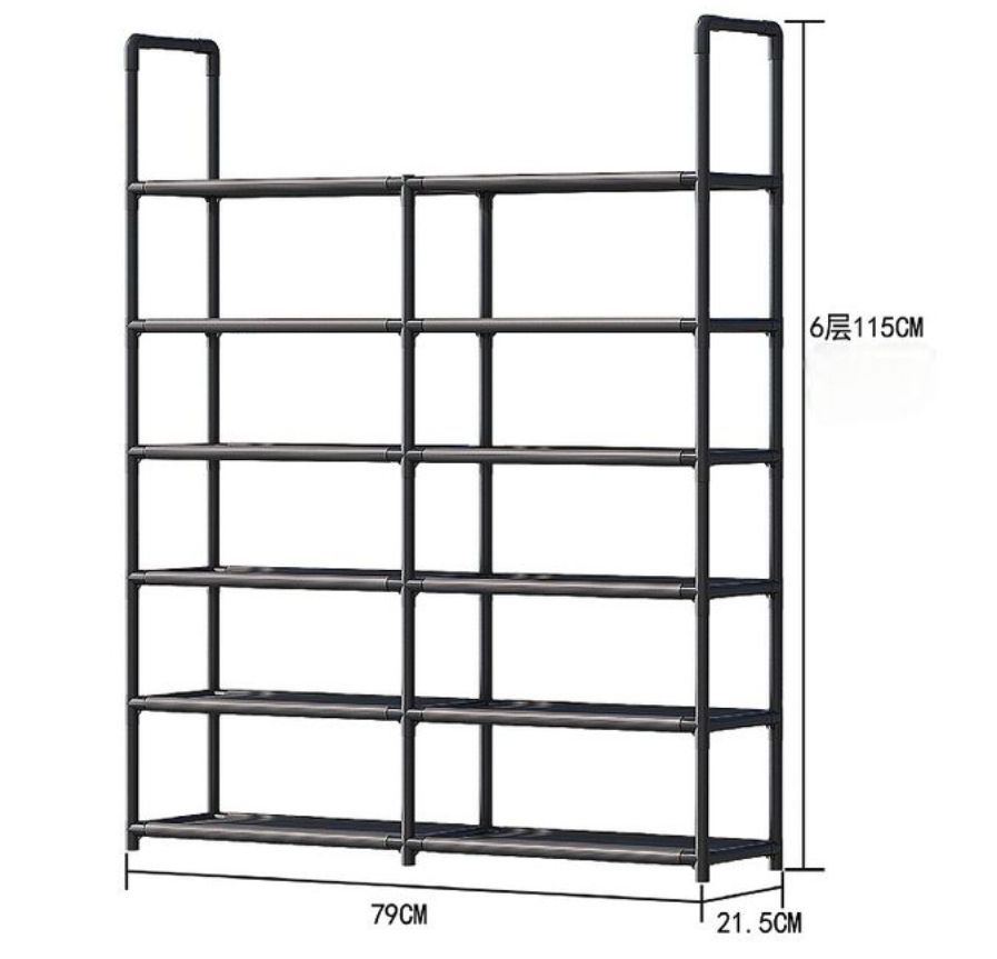 Shoe Rack, Free Standing Shoe Racks for Indoor & Outdoor 6 Layers - 2 Rows - Shoe Racks
