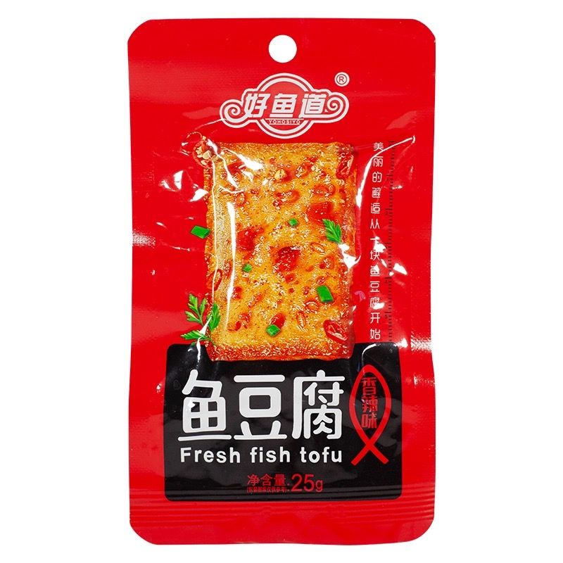 Seafood Snacks Spicy BBQ  Tofu Snack Bean Fish Tofu Chinese Popular Snacks 25g/bag