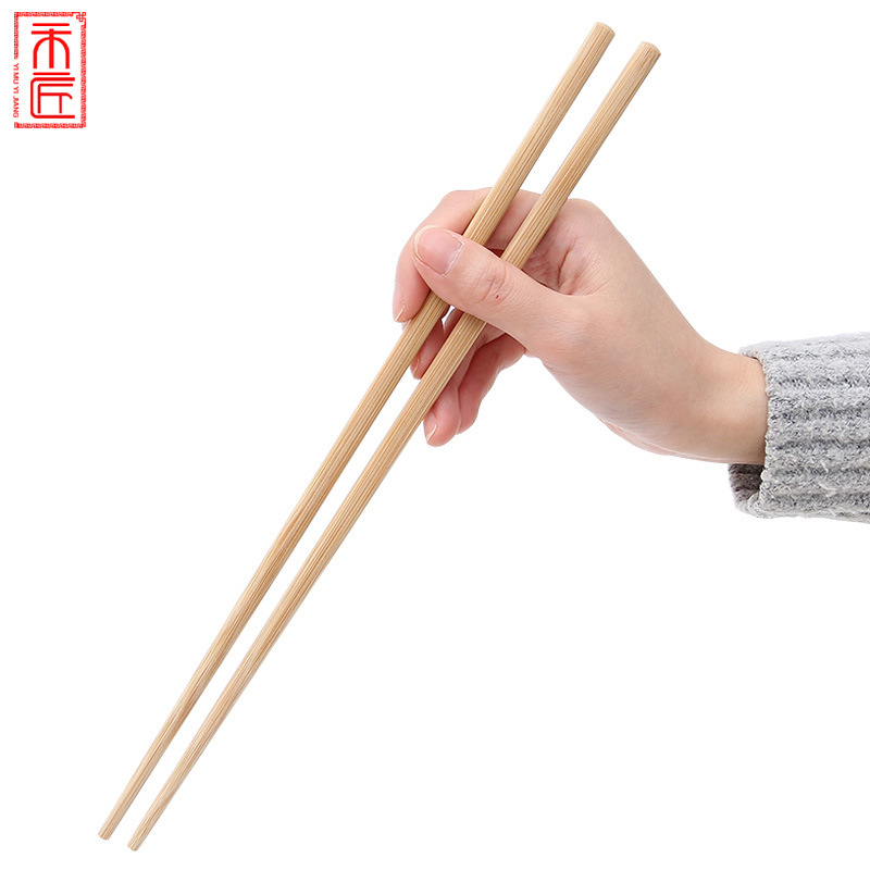 1577 1pair Bamboo Chopsticks 24/27/30/32cm Lacquerless Wax Free Home Hotel Hot Pot Chopsticks Lengthen Chopsticks No Slub Healthy