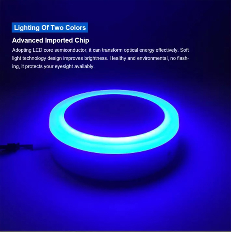 Leopard Cat LED surface mounted round RGB panel light with remote control 18W+6W 12W+4W Recessed LED Ceiling downlight Panel Lamps