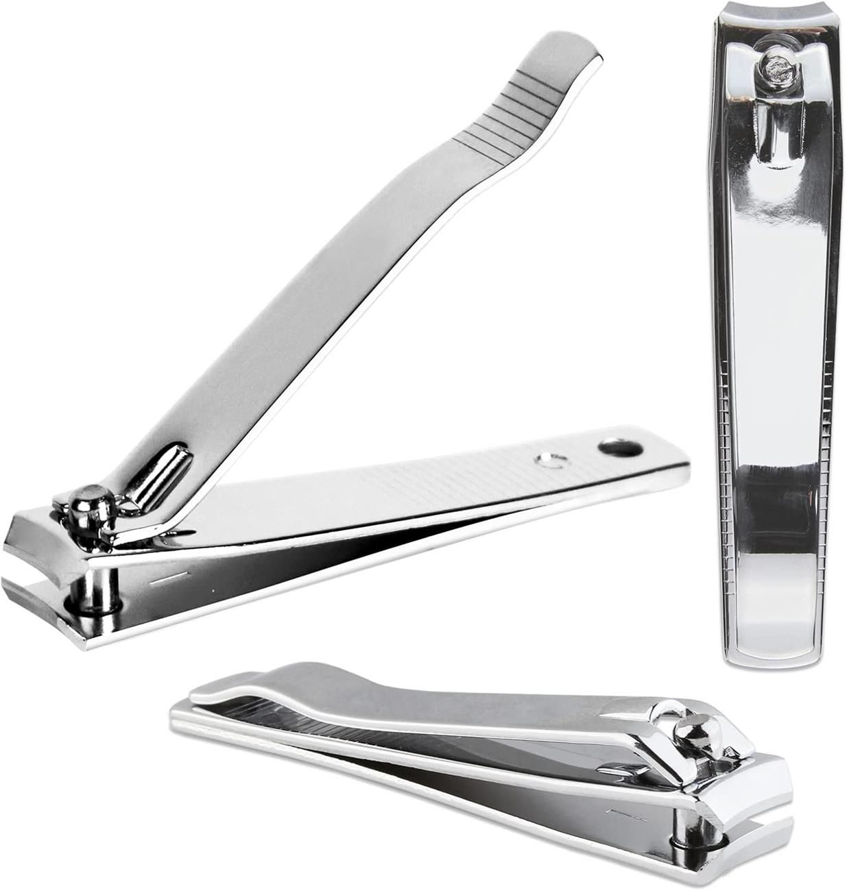 Nail Clippers Large, Toenail Clippers, Fingernail Clipper Cutters, Stainless Steel Toe Nail Clippers with Sharp Curved Blades and File, Nail Clippers for Men Women Kids(Large