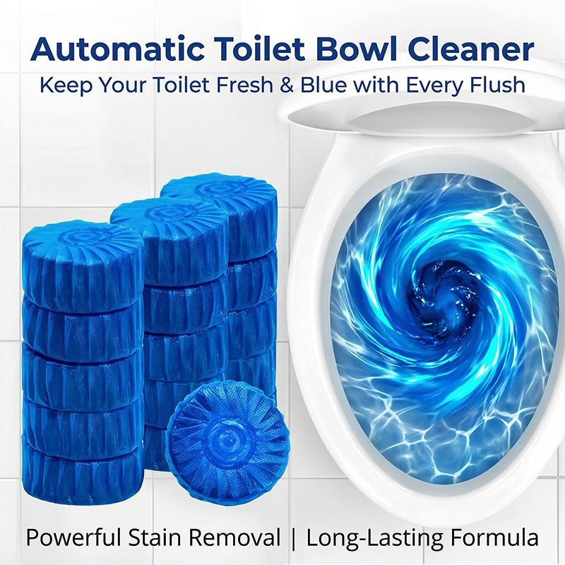 Multi-Purpose Toilet Clean Block, Blue Bubble Automatic Flush Toilet Cleaner For Household Commercial Descaling Deodorization