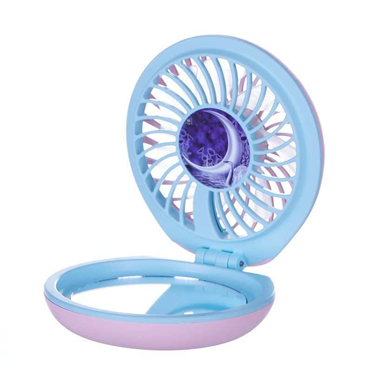  
Tospino,LED, color, makeup, mirror, portable, hand-held, mini, mirror fan, 3 gear speed rechargeable with color LED light