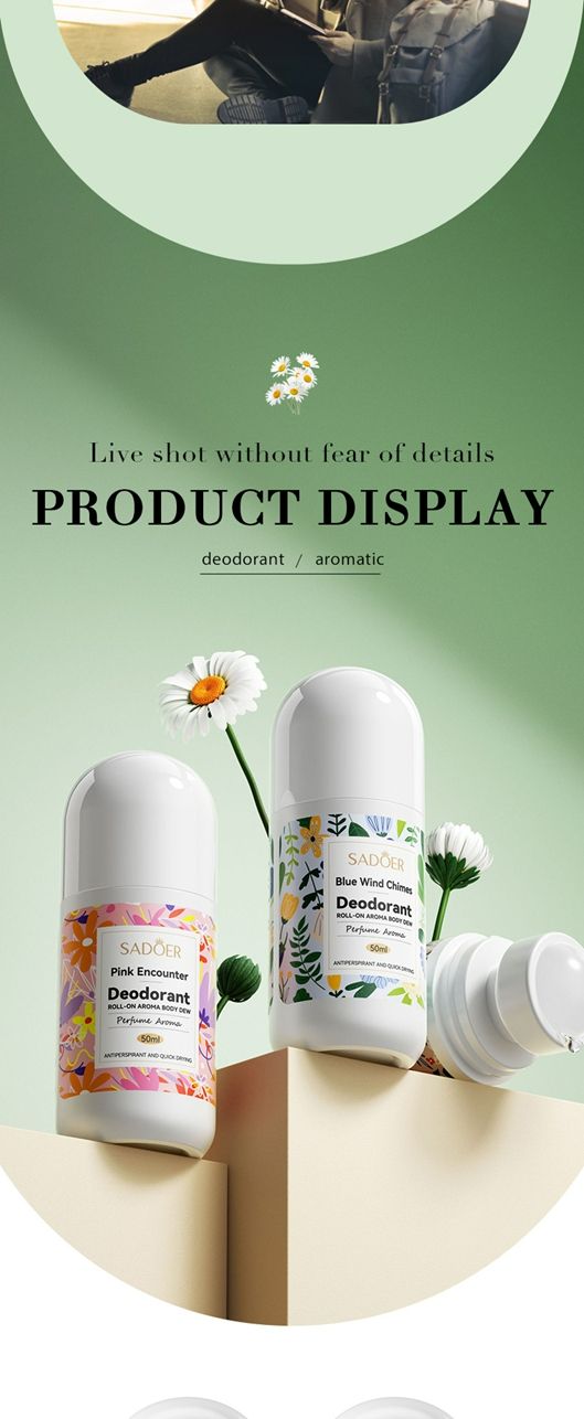 【2 bottles = 74.92GHS, 5 bottles = 155.09GHS】Lanfengling Roll-on Deodorant Small portable roller deodorant