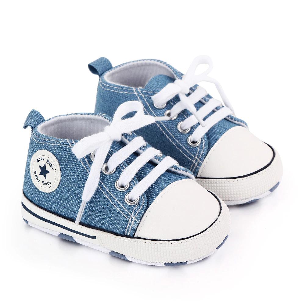 Baby Canvas Classic Sports Sneakers Newborn Baby Boys Girls Print Star First Walkers Shoes Infant Toddler Anti-slip 