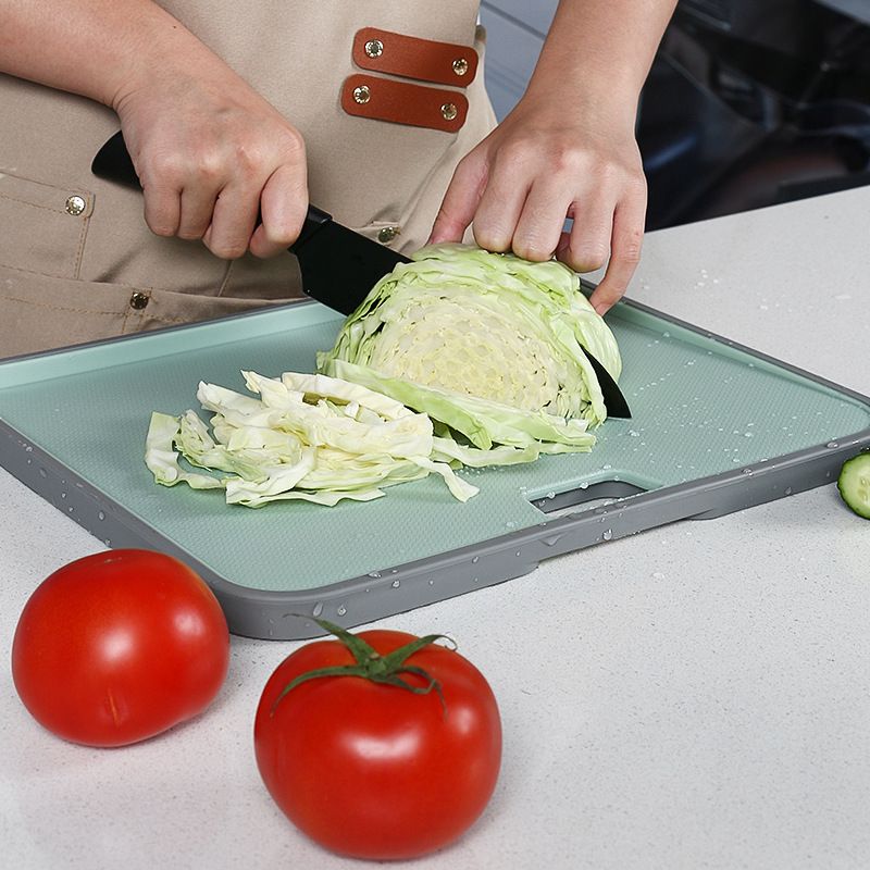 Wheat Straw Cutting Boards Non Slip Surface Chopping Board For Meat Vegetables Fruits Juice Grooves With Handle