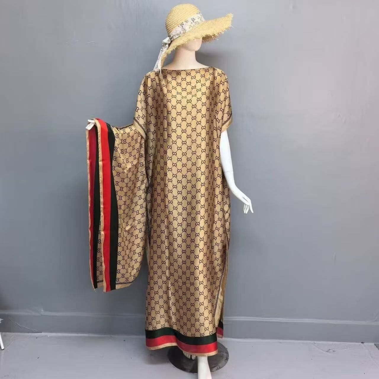 Cross-border hot-selling big robe Muslim long skirtkhaki
