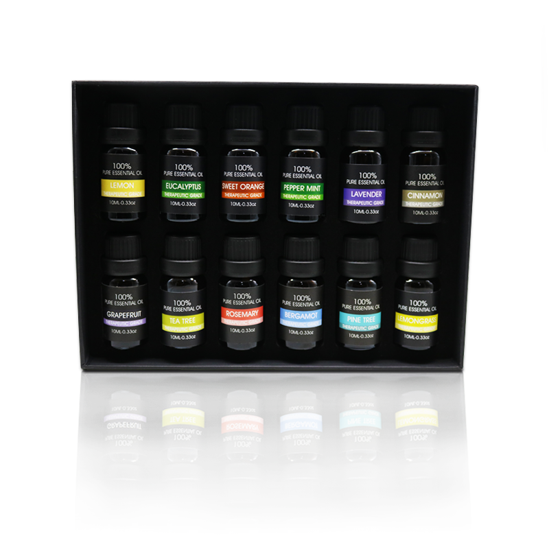 CRELVCOE 12pcs/box Essential Oil Pure Natural 10ML Pure Essential Oils Aromatherapy Diffusers Oil for Healthy Calming Air Fresh Care Air Humidifier Diffuser