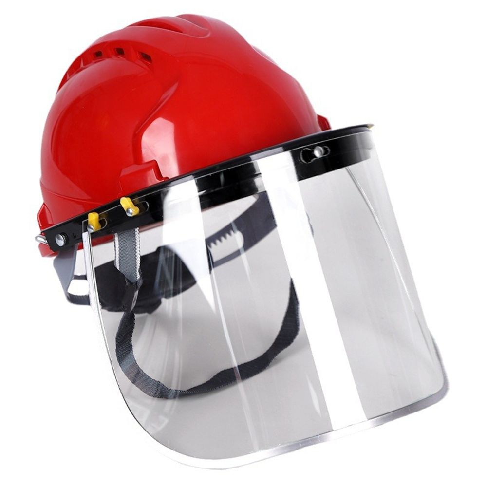 Welding mask, safety helmet bracket, PVC screen, polished, impact resistant, transparent cover, high-definition windproof, splash proof