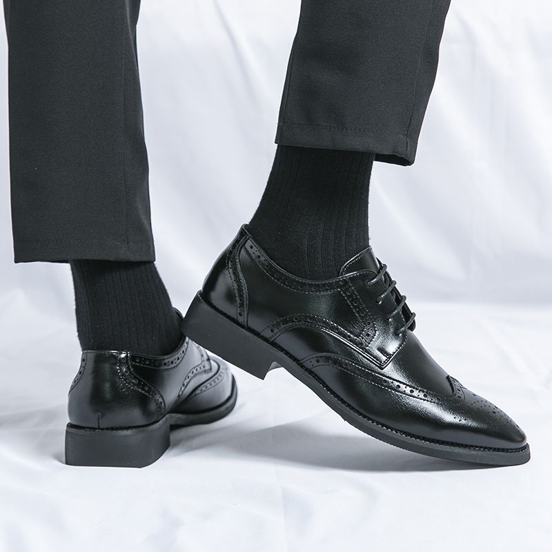 Men Oxford Brogue Leather Shoes Man Elegant Dress Formal Shoe Male Footwears The Suit For Official Office Wedding Party Business