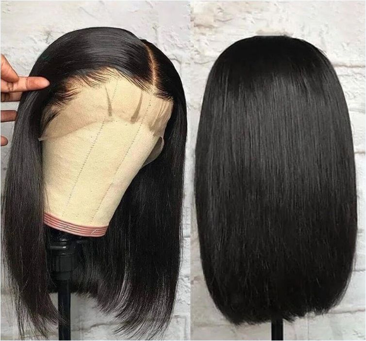 BOBO 4x4 Human Hair Bone Straight Lace Closure Wigs-180% Density 4x4 Super Double Drawn Bobo Wig
