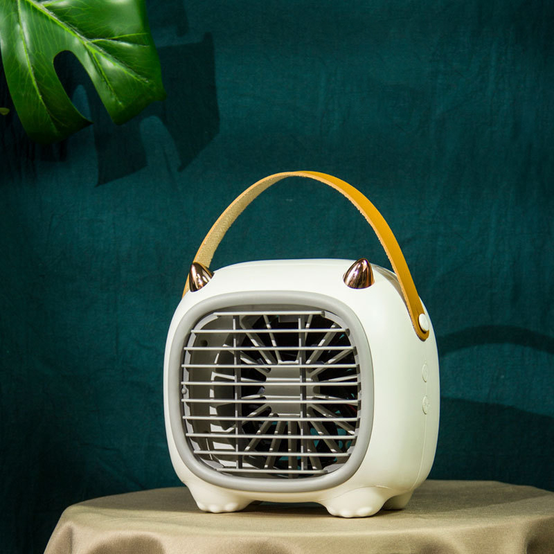Portable desktop plus water spray cold air fan, multi-function USB charging fan, desk bedroom silent fan