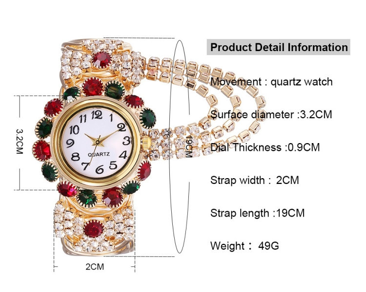 Wrist watch female jewelry Fashion trend lady watch Diamond insert number quartz Bracelet watch CRRSHOP women fashion trend present