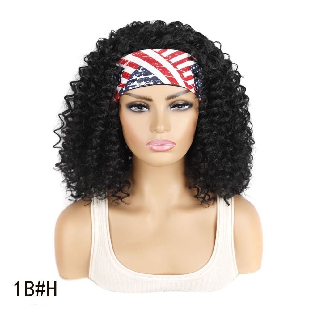 TopKiss Fashionable Short Curly Wig with High Temperature Fiber, Headband and Ice Silk Hairnet for Women's Dressup Local