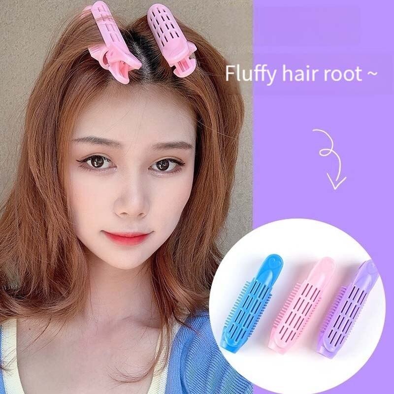 B467 4pcs Hair Root Fluff Clip Top Bobby Pin Curls Fixed Bangs Styling Lazy Fluffy Styling Pad Hairless Hairpin Set