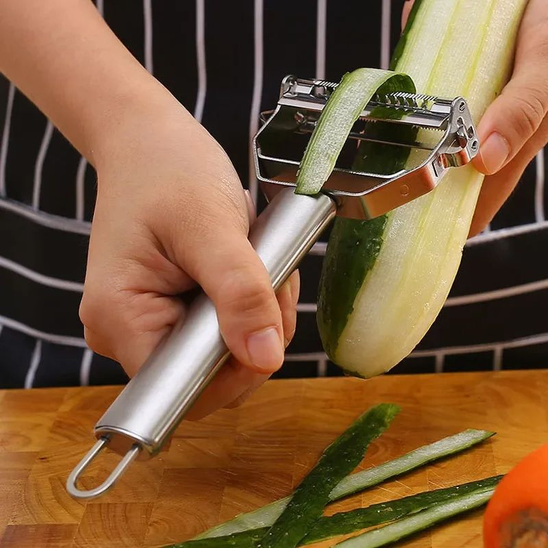 Kitchen vegetable peeler 304 food grade stainless steel melon planer Double head peeler Multi-functional household fruit and vegetable peeler