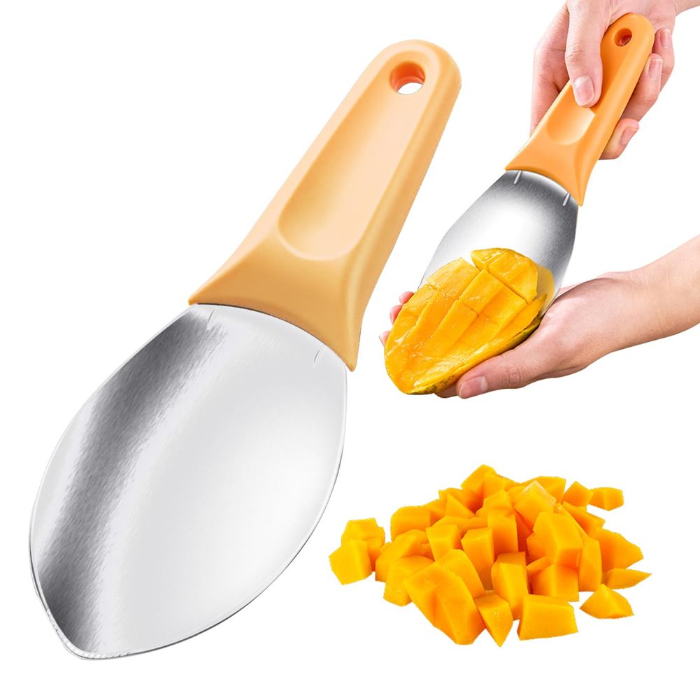 Mango Slicer Watermelon Slicer Cutter Mango Cutter Tool Fruit Slicer Cutter Pitter Fruit Salad Knife Fork Carving Tool Kitchen Gadgets for Family Parties Camping