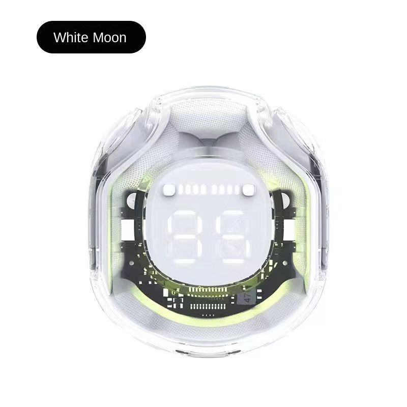 New sports Bluetooth HK6 headphones transparent digital display long battery life transparent second-generation noise reductionwhite
