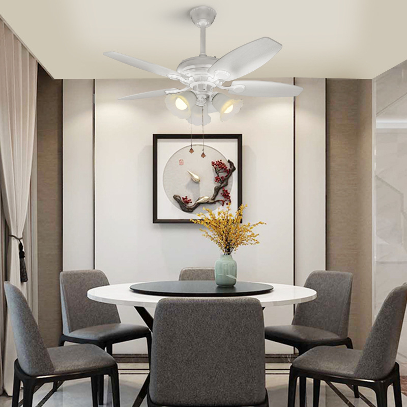  OUFULA Modern Nordic Creative Glass Lamp With Remote Control Bedroom Ceiling Fan With Light 42 Inches