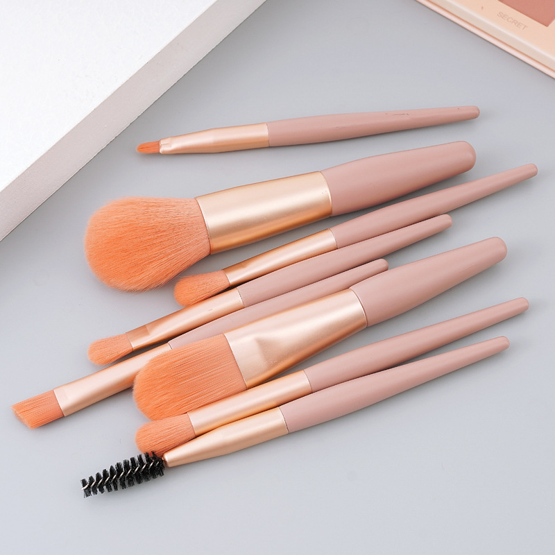 8 Mini Makeup Brushes Set Eye Shadow Brush Concealer Powder Brush Portable Soft Bristle Brush Set Beauty Tools