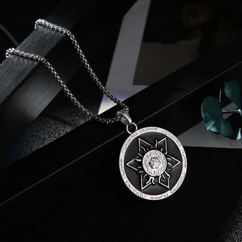 WELLHOME Titanium steel Joker Necklace Female ins hip-hop simple men's cool sweater disco couple long pendant accessories
