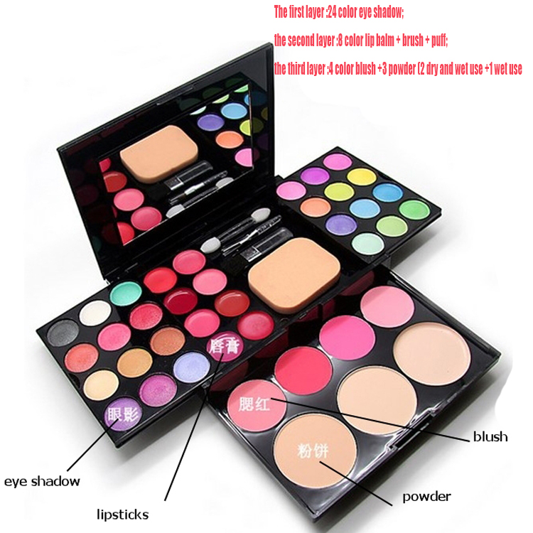Makeup Tray Combination Cosmetic Set Eyebrow Palette Foundation Palette Blusher Lipstick Make UP Kit