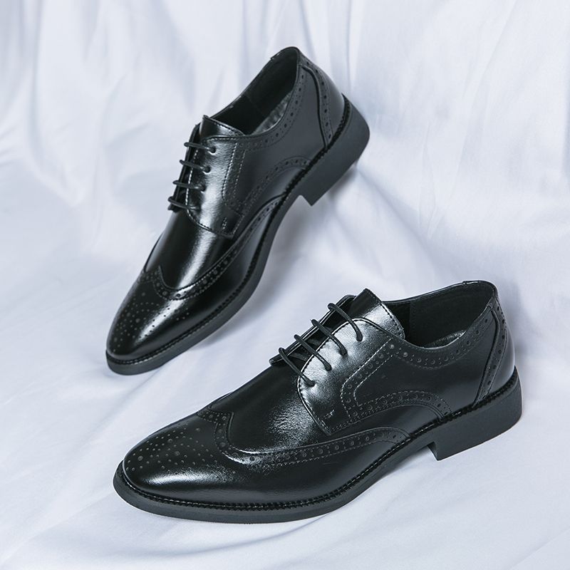 Men Oxford Brogue Leather Shoes Man Elegant Dress Formal Shoe Male Footwears The Suit For Official Office Wedding Party Business