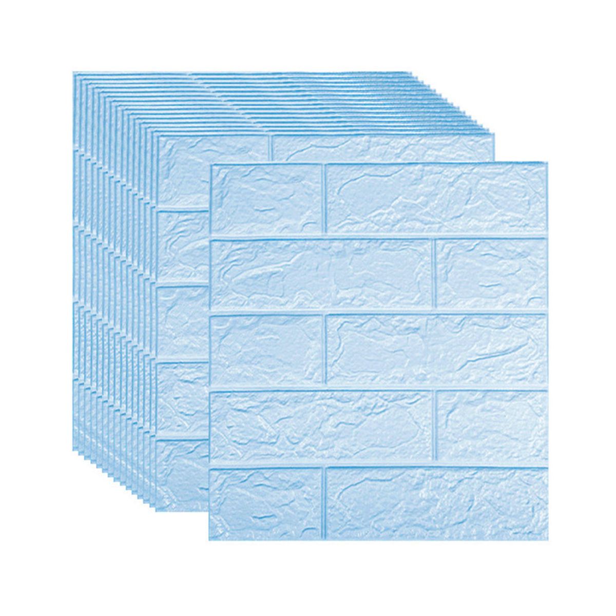 【Multi pcs】Soundproof Peel and Stick Wall Covering 3D Home Wallpaper Interior Decoration Design, Can Also Be Used in KitchenSmall size light blue 3MM