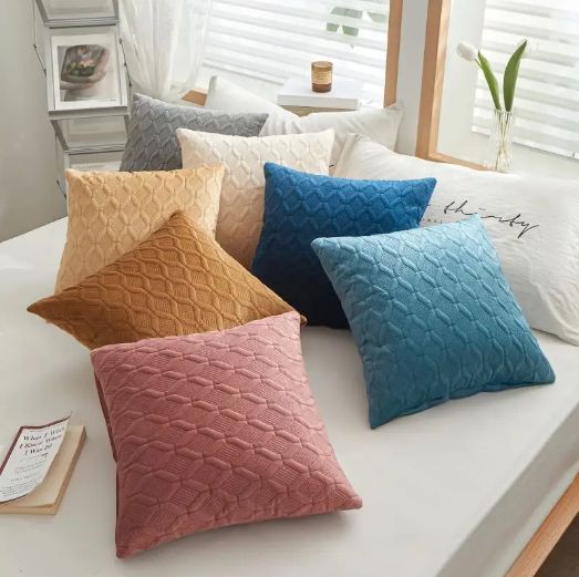 Sofa chair Cushion Pillow Home Decoration Geometric Custom Solid Color Diamond Embossing Polyester Living Room