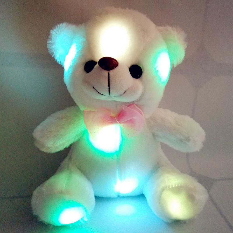 Heim velvet colorful Teddy doll children's gift luminous bear plush toy doll