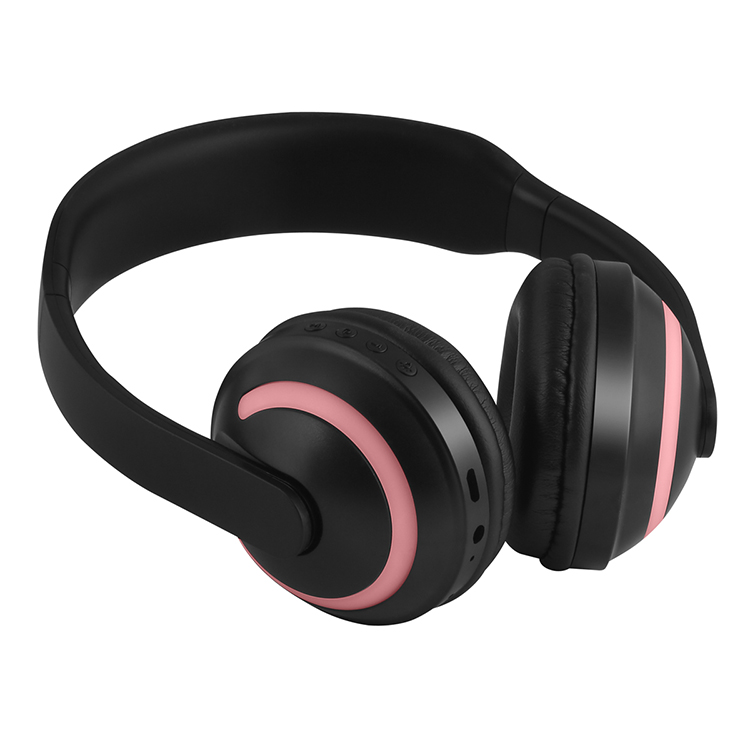 ZW-19D Wireless Bluetooth 5.0 On-Ear Stereo Headphones Build-in Mic with Colorful LED Lights