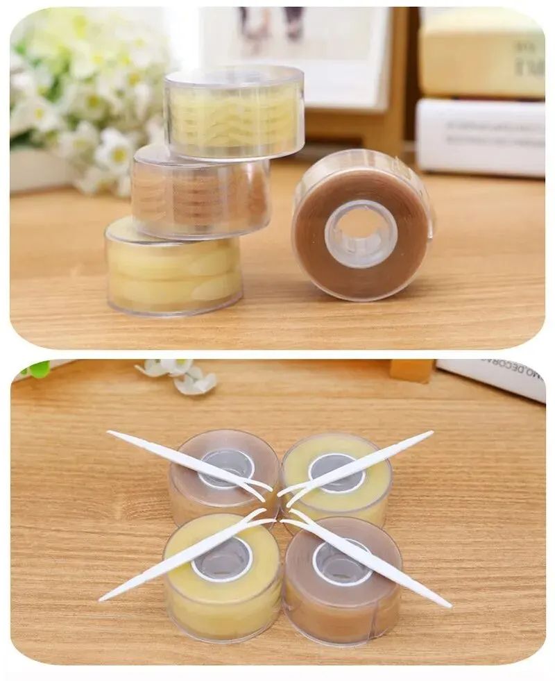 600 Pcs Eye Lift Strips Double Eyelid Tape Clear Gray Eyelid Stripe Big Eyes Invisible Double Fold Eyelid Sticker Makeup Tools