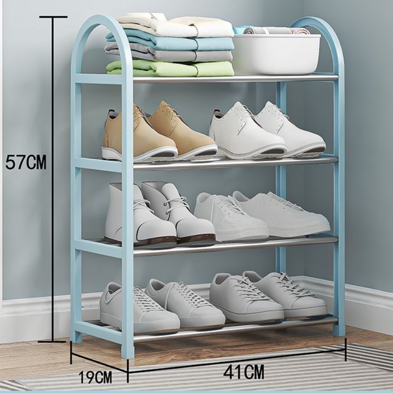 41*19*57 cm Multi layer steel pipe shoe rack CRRSHOP Small shoe rack and shoe cabinet Storage rack black pink blue grey white shoe rack
