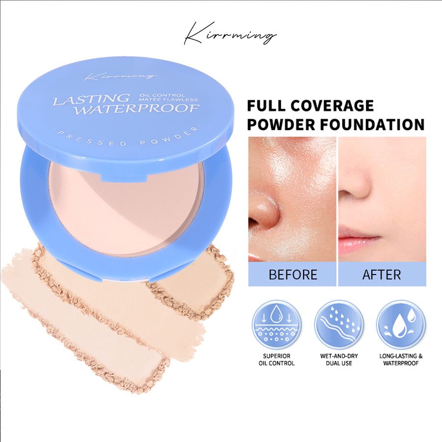 10g Matte Pressed Powder, 3 Shades Oil Control Long-Lasting Waterproof Setting Powder, Natural Flawless Compact Powder for All Skin Types
